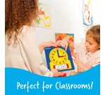 Horloges polypro learning resources grande horloge      analogique et numerique       effacable 30x30 cm