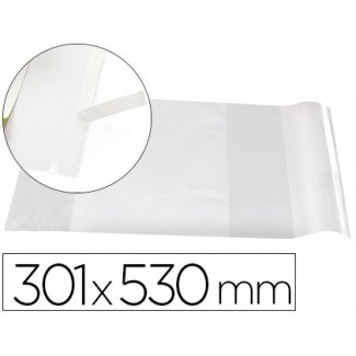 Couvre-livres liderpapel nº30 pvc transparent 13/100e 296x530mm avec rabat adhésif adaptable