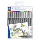 Stylo-feutre staedtler pigment liner 308 pointe      calibr e baguee metal  0,5mm  coloris assorties. etui de 12