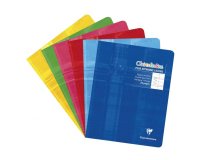 Cahier piqué 17x22 cm 32 pages double ligne 3 mm + interligne + marge - Assortis