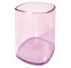 Portapenne a bicchiere - 6,5 x 6,5 x 9,5 cm - trasparente viola - Arda