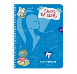 Mimesys cahier de textes reliure intégrale 17x22cm 144 pages grands carreaux couverture polypropylène Couleur aléatoire - Assortis