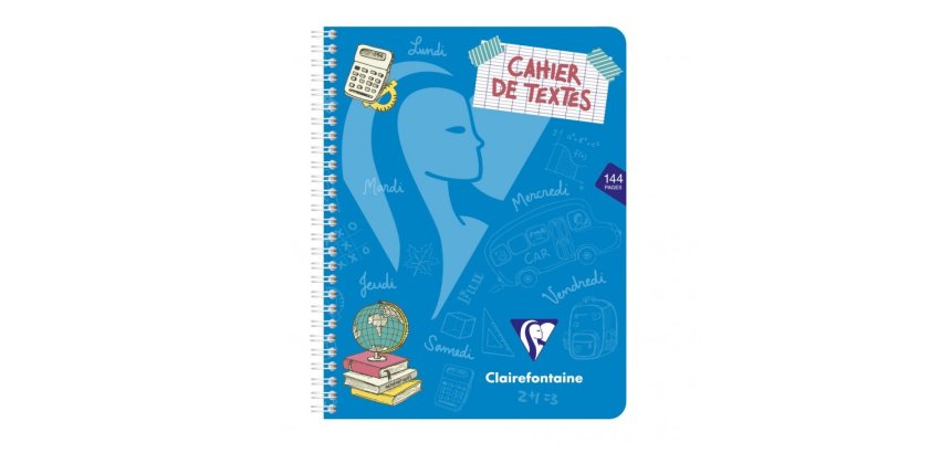 Mimesys cahier de textes reliure intégrale 17x22cm 144 pages grands carreaux couverture polypropylène Couleur aléatoire - Assortis
