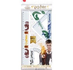 Kit tracage maped harry potter 4 pieces- 2 equerres + 1 regle + 1 rapporteur