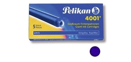 Cartouche pelikan longue standard encre bleue effaçable étui 5 unités
