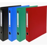 Classeur rembordé PVC 4 anneaux en D de 40mm en 3ème de couverture - A4 maxi - Couleurs assorties
