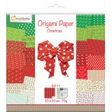 Papier origami avenue mandarine double face/uni     20x20cm noel paquet 60        feuilles