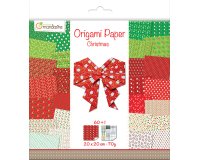 Papier origami avenue mandarine double face/uni     20x20cm noel paquet 60        feuilles