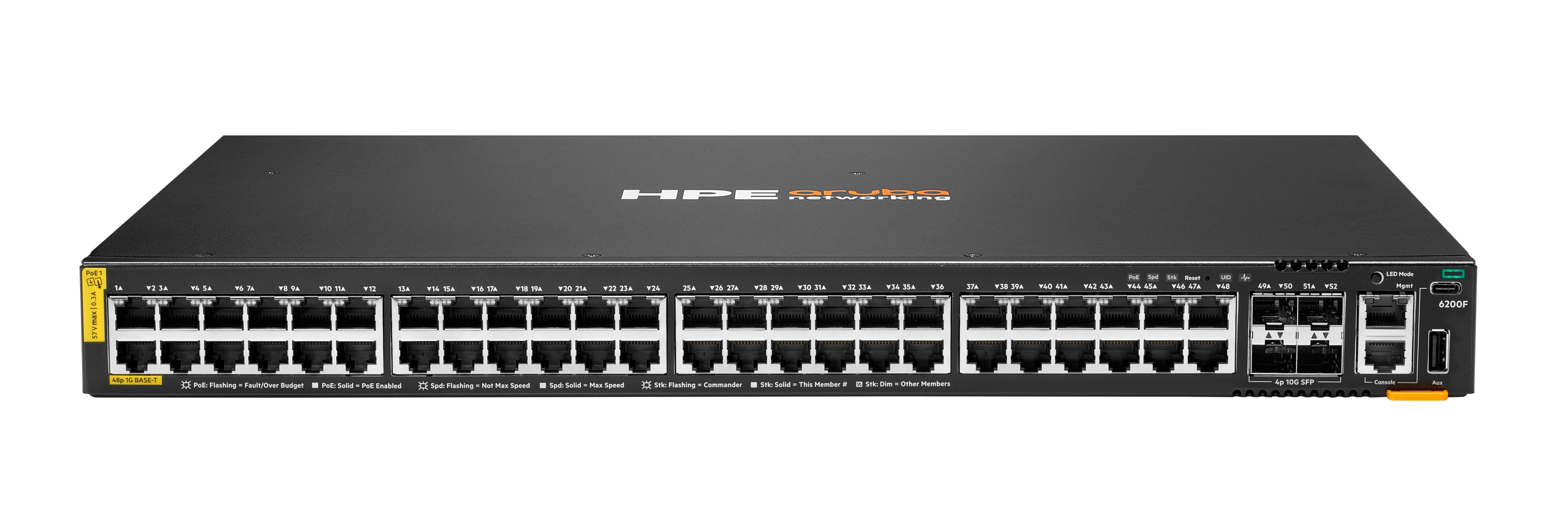 HPE Aruba Networking Networking CX6200F 48G Class-4 PoE 4SFP+ 370W ...