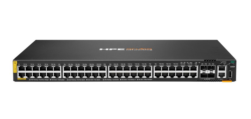 HPE Aruba Networking CX 6200F 48G Class-4 PoE 4SFP+ 370W Switch