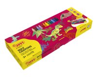 Crayon cire jovi jumbo 75mm diametre 11mm 12 couleurs     vives assorties format        scolaire boite 300 unites