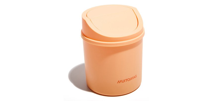 Muitomas DESKBINPF trash can Round Plastic Peach