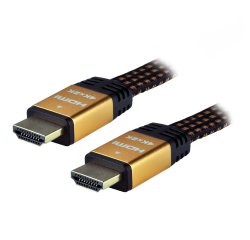 MCL CÂBLE PLAT TRESSÉ HDMI - MÂLE/MÂLE - 3M câble HDMI HDMI Type A (Standard) Noir, Or