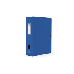 Boîte Oxford grande capacité memphis 24x32cm dos 80mm avec bouton pression couverture polypro bleu
