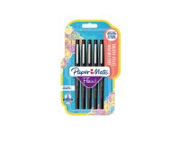 Feutre ecriture paper mate flair original pointe moyenne 0,7mm encres noir blister 5   couleurs