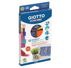 Etui pastels decor wax giotto carres multisurfaces 12       unites coloris assortis