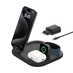 Belkin BoostCharge Hoofdtelefoons, Smartphone, Smartwatch Zwart USB Draadloos opladen Snel opladen Binnen