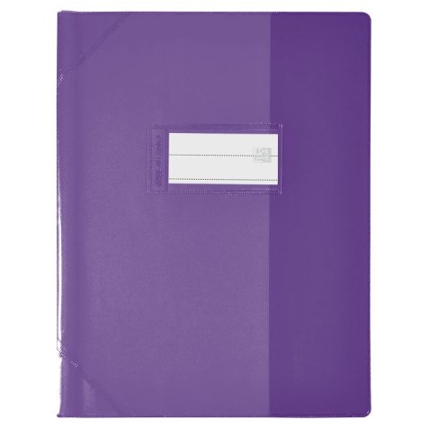 Protège-cahier 17x22cm Strong Line cristal 15/100° + renforcés (30/100°). Coloris violet