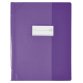 Protège-cahier 17x22cm Strong Line cristal 15/100° + renforcés (30/100°). Coloris violet