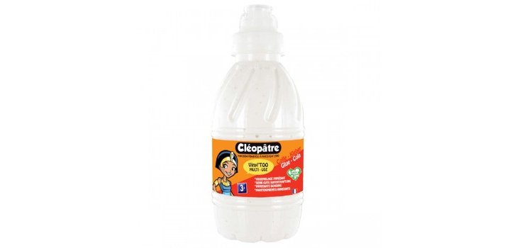 Colle vinylique cléopâtre blanche recharge tous types travaux maison bureau nettoyage facile sans solvant flacon 500gr