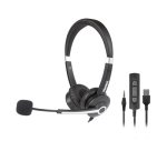 Hamlet HHEADM-UJS cuffia e auricolare Cablato A Padiglione Ufficio USB tipo A Nero