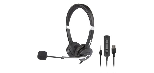 Hamlet HHEADM-UJS cuffia e auricolare Cablato A Padiglione Ufficio USB tipo A Nero