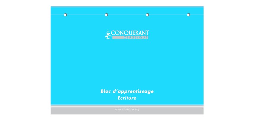 Bloc Ecriture Conquerant Classique Endosse 4 Trous 210X297 Paysage 160P 90G Dl3/10 Aqua