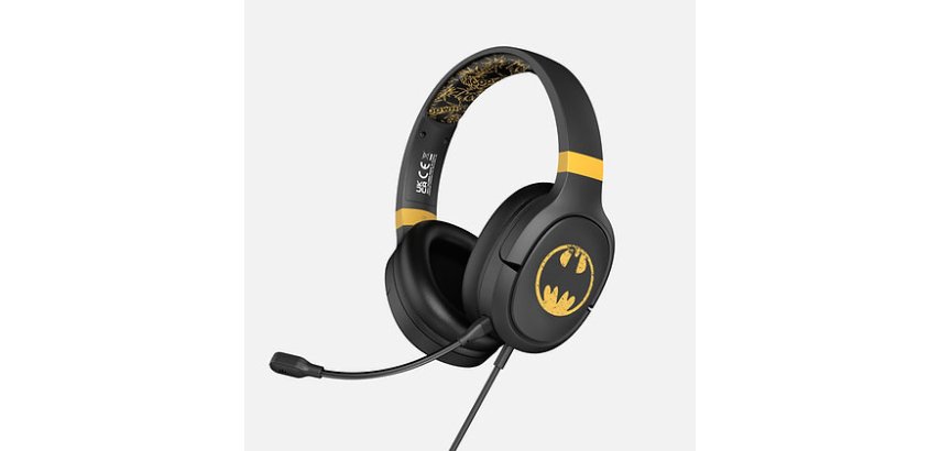 OTL Technologies DC Comics Batman Pro G1 Cuffie Cablato A Padiglione Gaming Nero, Oro