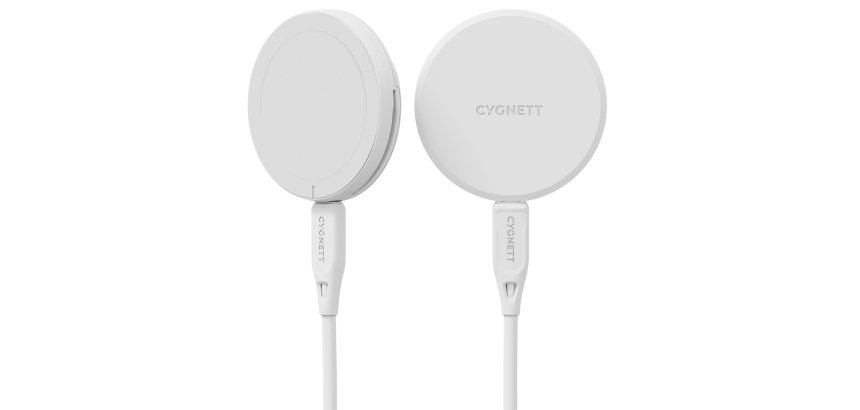 Cygnett ChargePuck Qi2.0 Cuffie, Smartphone Bianco USB Carica wireless Ricarica rapida Interno