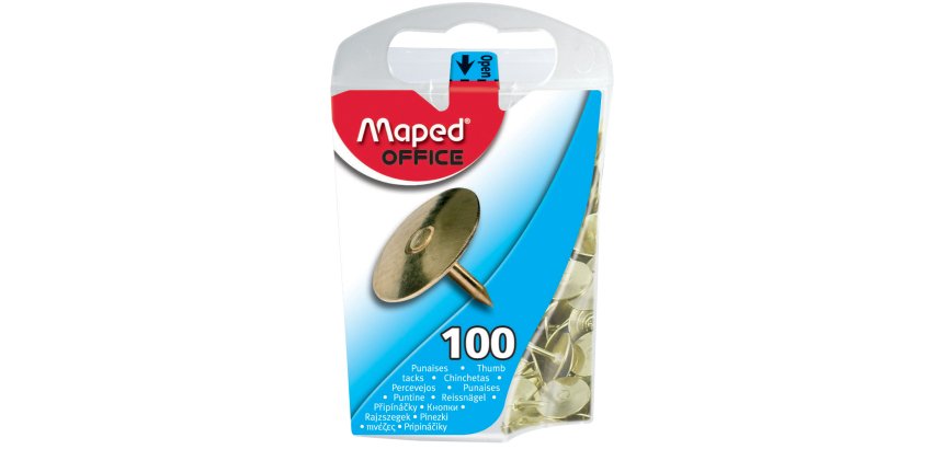 Punaise maped cuivrée diamètre 10mm boîte distributrice 100 unités