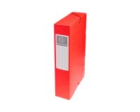 Boîte classement exacompta exabox carte lustrée 7/10e a4+ 25x33cm dos 6cm coloris rouge