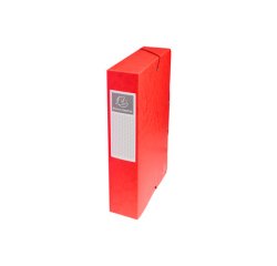 Boîte classement exacompta exabox carte lustrée 7/10e a4+ 25x33cm dos 6cm coloris rouge