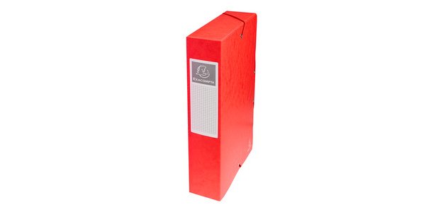 Boîte classement exacompta exabox carte lustrée 7/10e a4+ 25x33cm dos 6cm coloris rouge