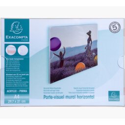 Porte-visuel mural horizontal A4 - Cristal