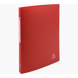 Classeur 4 anneaux OPAK dos 2cm en PP 5/10e. Sans étiquette de dos. Coloris rouge