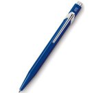 Stylo-bille caran d'ache 849 métal-x line aluminium bouton poussoir corps hexagonal bleu encre bleue pointe moyenne