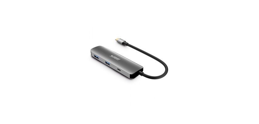 Urban Factory MHC40UF base para portátil y replicador de puertos Alámbrico USB 3.2 Gen 1 (3.1 Gen 1) Type-C Gris