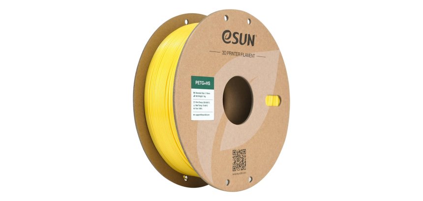 eSUN PETG+HS PETg (polyethylene terephthalate glycol-modified), Polylactic Acid Plus (PLA+) Yellow 1 kg