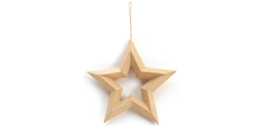 Suspension etoile graine creative carton noel          19x20x2,5cm