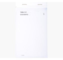 Bloc Maître d'Hôtel 50 feuillets autocopiants numérotés en dupli - Format 9,5x17 cm - Blanc