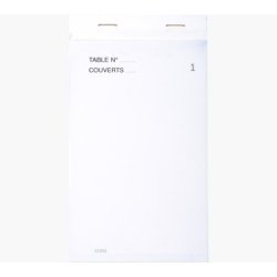 Bloc maître d'hôtel 50 feuillets autocopiants numérotés en dupli - Format 9,5x17 cm