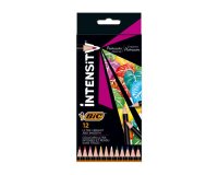 Crayon de couleur bic bois mine haute resistance aux chocs couleurs miscibles etui 12 unites
