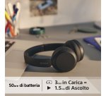 Sony Cuffie Bluetooth wireless WH-CH520 - Durata della batteria fino a 50 ore con ricarica rapida, stile on-ear - Nero