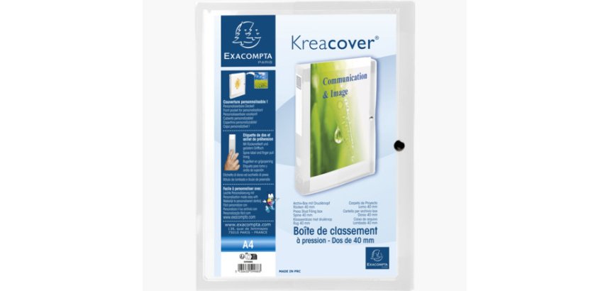 Filing Box with Press Stud Closure PP Opaque A4