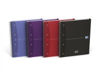 Cahier Oxford Europeanbook office Essentials A4+ grands carreaux Seyès 240 pages reliure spirale couverture carte coloris assortis