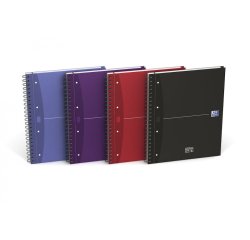 Cahier Oxford Europeanbook office Essentials A4+ grands carreaux Seyès 240 pages reliure spirale couverture carte coloris assortis