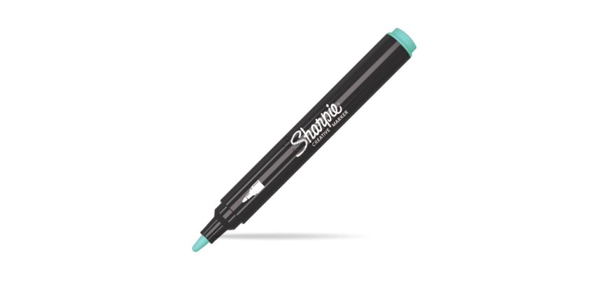 Marqueur sharpie creatif pointe ogive trait 2,5mm      encre acrylique coloris vert  d'eau