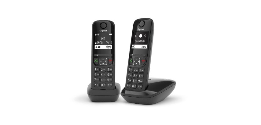 Gigaset AS690 DUO Analog/DECT telephone Caller ID Black