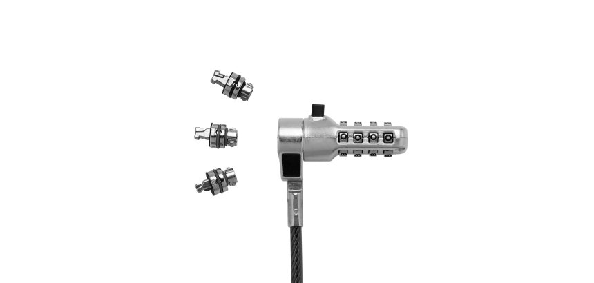 DICOTA D32128 câble antivol Noir, Acier 2 m