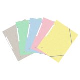 Chemise oxford top file+ carte lustree a4 210x297mm 3  rabats elast etiquette dos    coloris assortis pastel lot 5